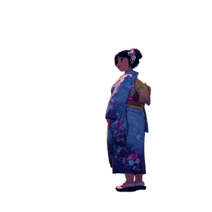 Cyberpunk Kimono Girl Vinyl Car Decal Sticker – Waterproof & UV-Resistant 3.4133333333333336"