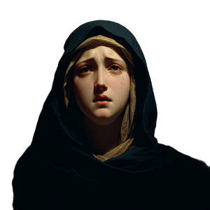 Sorrowful Saint Mary Vinyl Car Decal Sticker – Waterproof & UV-Resistant 3.4133333333333336"