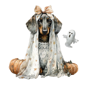 Ghostly Dachshund Vinyl Car Decal Sticker – Waterproof & UV-Resistant 3.4133333333333336"