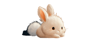 Fluffy Baby Rabbit V2 Vinyl Car Decal Sticker – Waterproof & UV-Resistant 5.12"