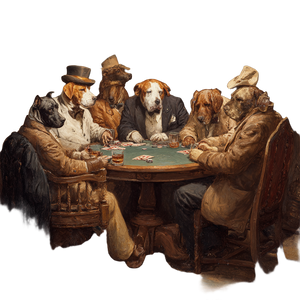 Dogs Playing Poker V13 Vinyl Car Decal Sticker – Waterproof & UV-Resistant 6.826666666666667"