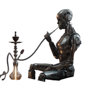 Humanoid Robot Smoking Vinyl Car Decal Sticker – Waterproof & UV-Resistant 6.826666666666667"