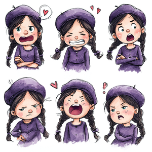 Cute Emoticon Pack V5 Vinyl Car Decal Sticker – Waterproof & UV-Resistant 3.4133333333333336"