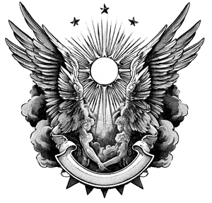 Celestial Angel Tattoo Vinyl Car Decal Sticker – Waterproof & UV-Resistant 3.4133333333333336"