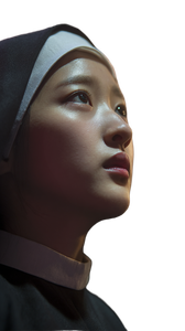 Serene Korean Nun Vinyl Car Decal Sticker – Waterproof & UV-Resistant 9.706666666666667"