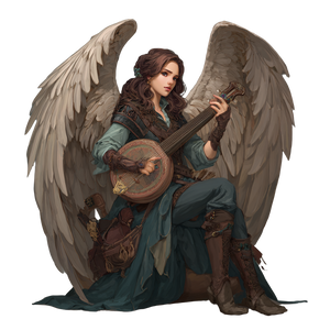 Aasimar Bard V2 Vinyl Car Decal Sticker – Waterproof & UV-Resistant 3.4133333333333336"