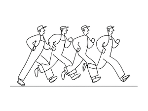 Running Men Race Vinyl Car Decal Sticker – Waterproof & UV-Resistant 6.1866666666666665"