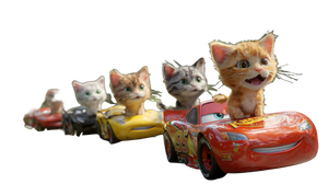 Kittens Racing Cars V2 Vinyl Car Decal Sticker – Waterproof & UV-Resistant 5.4