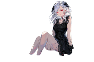 Anime Girl Sitting V3 Vinyl Car Decal Sticker – Waterproof & UV-Resistant 5.97333333333333