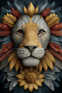 Colorful Lion Portrait V3 Vinyl Car Decal Sticker – Waterproof & UV-Resistant 8.96"