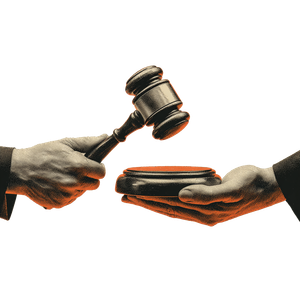 Hands Holding Gavel Vinyl Car Decal Sticker – Waterproof & UV-Resistant 3.4133333333333336"
