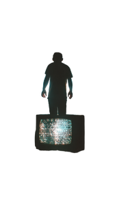 Man Reaching Tv Vinyl Car Decal Sticker – Waterproof & UV-Resistant 4.8533333333333335"