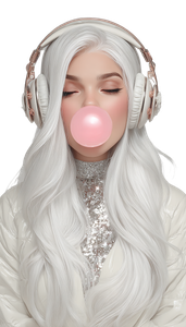 White-Haired Listener Vinyl Car Decal Sticker – Waterproof & UV-Resistant 4.8533333333333335"