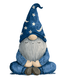 Meditating Blue Gnome Vinyl Car Decal Sticker – Waterproof & UV-Resistant 8.0"
