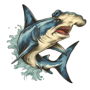 Hammerhead Shark Art Vinyl Car Decal Sticker – Waterproof & UV-Resistant 3.4133333333333336"