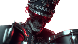 Gothic Drummer Portrait Vinyl Car Decal Sticker – Waterproof & UV-Resistant 5.4