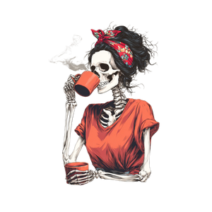 Skeleton Coffee Shopper Vinyl Car Decal Sticker – Waterproof & UV-Resistant 6.826666666666667"