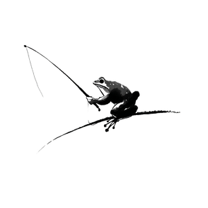 Frog Fishing Vinyl Car Decal Sticker – Waterproof & UV-Resistant 6.826666666666667"