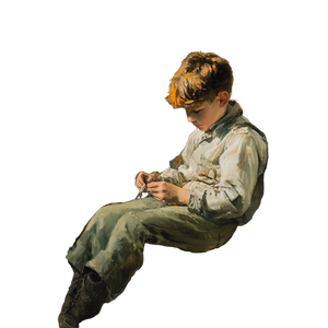 Young Boy Playing V3 Vinyl Car Decal Sticker – Waterproof & UV-Resistant 3.4133333333333336"