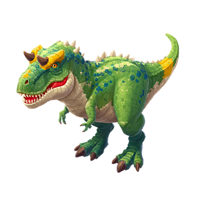 Horned T-Rex Cartoon Vinyl Car Decal Sticker – Waterproof & UV-Resistant 3.4133333333333336"
