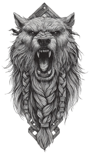 Viking Wolf Tattoo V2 Vinyl Car Decal Sticker – Waterproof & UV-Resistant 4.746666666666667"