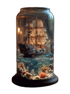 Pirate Ship Terrarium Vinyl Car Decal Sticker – Waterproof & UV-Resistant 4.1066666666666665"