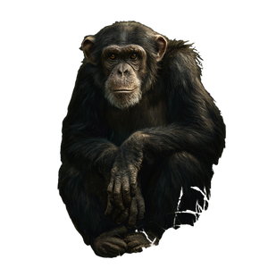 Elegant Chimpanzee Vinyl Car Decal Sticker – Waterproof & UV-Resistant 3.4133333333333336"