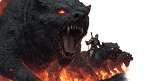 Hellhound Battle Scene Vinyl Car Decal Sticker – Waterproof & UV-Resistant 2.72"