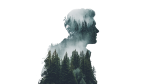 Forested Mountain Silhouette Vinyl Car Decal Sticker – Waterproof & UV-Resistant 2.72"