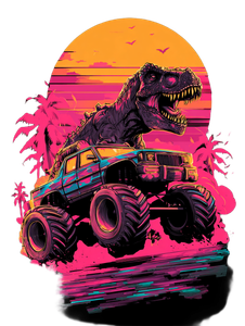 T-Rex Monster Truck Vinyl Car Decal Sticker – Waterproof & UV-Resistant 4.1066666666666665"