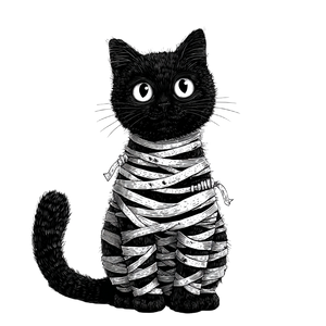 Mummy Cat Halloween V2 Vinyl Car Decal Sticker – Waterproof & UV-Resistant 6.826666666666667"