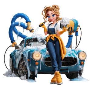 Car Wash Woman Vinyl Car Decal Sticker – Waterproof & UV-Resistant 6.826666666666667"