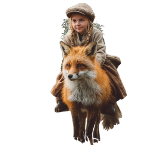 Girl On Fox Vinyl Car Decal Sticker – Waterproof & UV-Resistant 3.4133333333333336" Girl On Fox Vinyl Car Decal Sticker – Waterproof & UV-Resistant 3.4133333333333336"