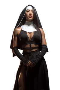 Muscular Nun Vinyl Car Decal Sticker – Waterproof & UV-Resistant 8.96"