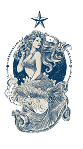 Vintage Mermaid Illustration V4 Vinyl Car Decal Sticker – Waterproof & UV-Resistant 4.8533333333333335"