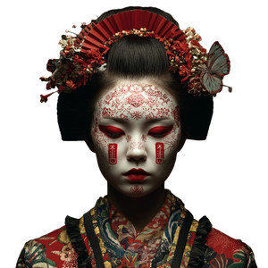 Geisha Empress Vinyl Car Decal Sticker – Waterproof & UV-Resistant 3.4133333333333336"