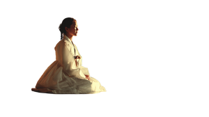 Serene Hanbok Prayer Vinyl Car Decal Sticker – Waterproof & UV-Resistant 5.4
