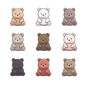 Cute Baby Bears Vinyl Car Decal Sticker – Waterproof & UV-Resistant 6.826666666666667"