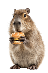 Capybara With Hamburger Vinyl Car Decal Sticker – Waterproof & UV-Resistant 4.4