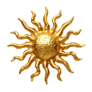 Golden Brass Sun Vinyl Car Decal Sticker – Waterproof & UV-Resistant 3.4133333333333336"