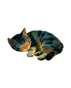 Sleepy Kitten Night Vinyl Car Decal Sticker – Waterproof & UV-Resistant 4.0"