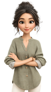 Pixar-Style Asian Woman V2 Vinyl Car Decal Sticker – Waterproof & UV-Resistant 9.706666666666667"