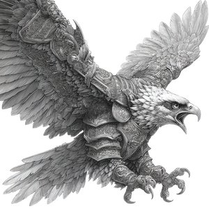 Armored Eagle Flight Vinyl Car Decal Sticker – Waterproof & UV-Resistant 3.4133333333333336"