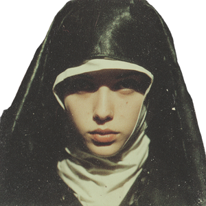 Stylized Horror Nun Vinyl Car Decal Sticker – Waterproof & UV-Resistant 3.4133333333333336"