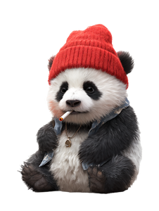 Panda In Beanie Vinyl Car Decal Sticker – Waterproof & UV-Resistant 8.213333333333333"