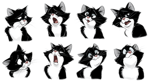 Expressive Cartoon Cat Vinyl Car Decal Sticker – Waterproof & UV-Resistant 2.72"