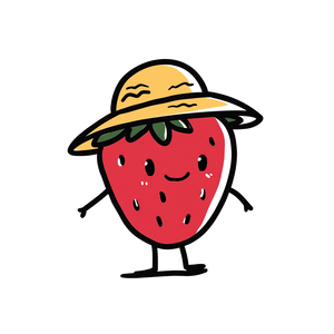 Cartoon Strawberry V4 Vinyl Car Decal Sticker – Waterproof & UV-Resistant 3.4133333333333336"