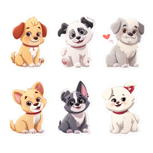 Cute Plush Puppies Vinyl Car Decal Sticker – Waterproof & UV-Resistant 3.4133333333333336"