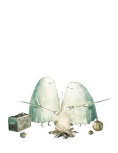 Cartoon Ghosts Campfire V2 Vinyl Car Decal Sticker – Waterproof & UV-Resistant 8.32"