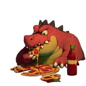 Groudon Eating Pizza Vinyl Car Decal Sticker – Waterproof & UV-Resistant 3.4133333333333336"